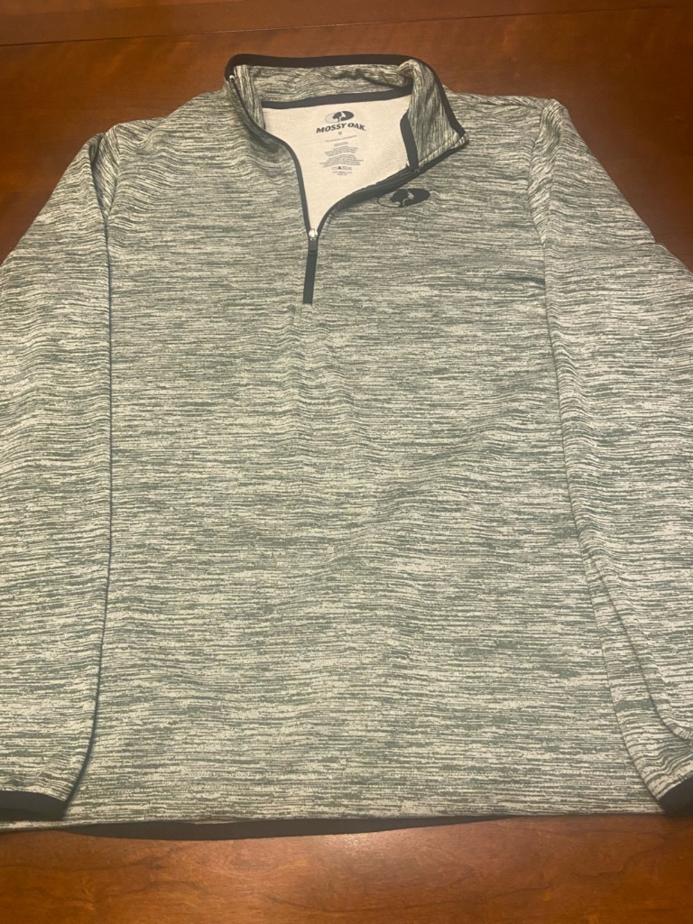 Mossy Oak Heathered Green Quarter-Zip Pullover Men’s M